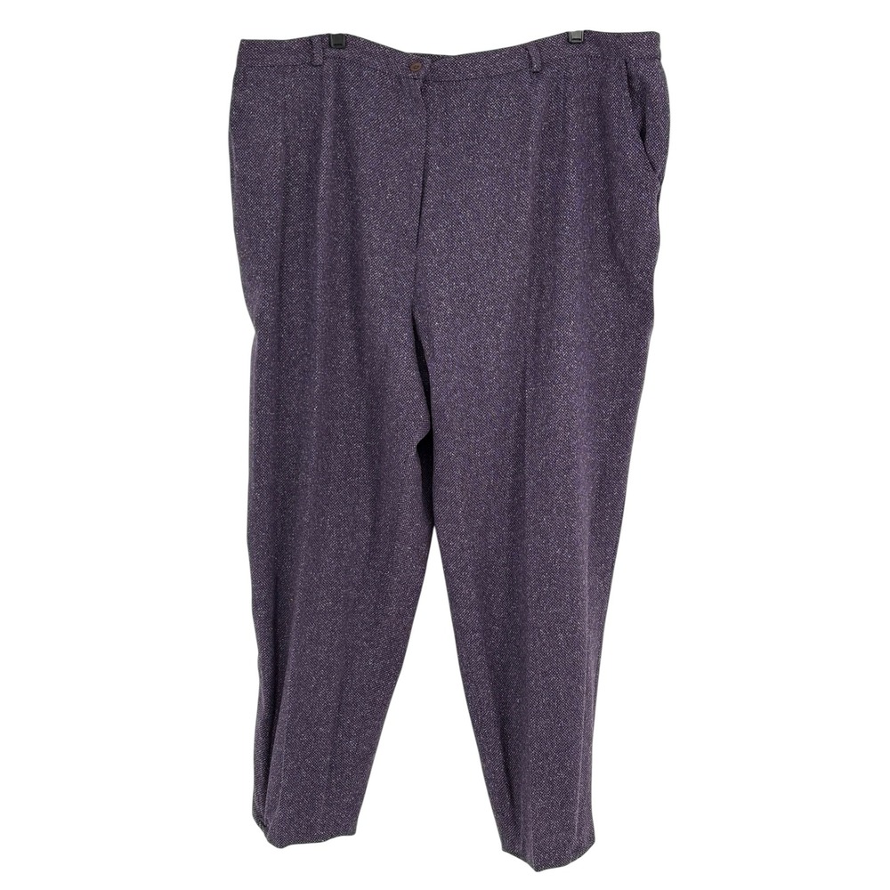 August Max Woman Dress Pants Purple Wool Silk Blend Tweed Plus Size 24W‎